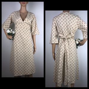 Anthro Porridge Linen Wheat Midi Kimono Dress